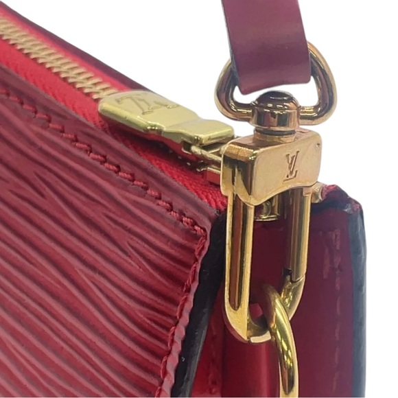 Louis Vuitton NWOT Castillan Red Epi Pochette Acessoires wBox AR1010 NEW - Picture 11 of 16
